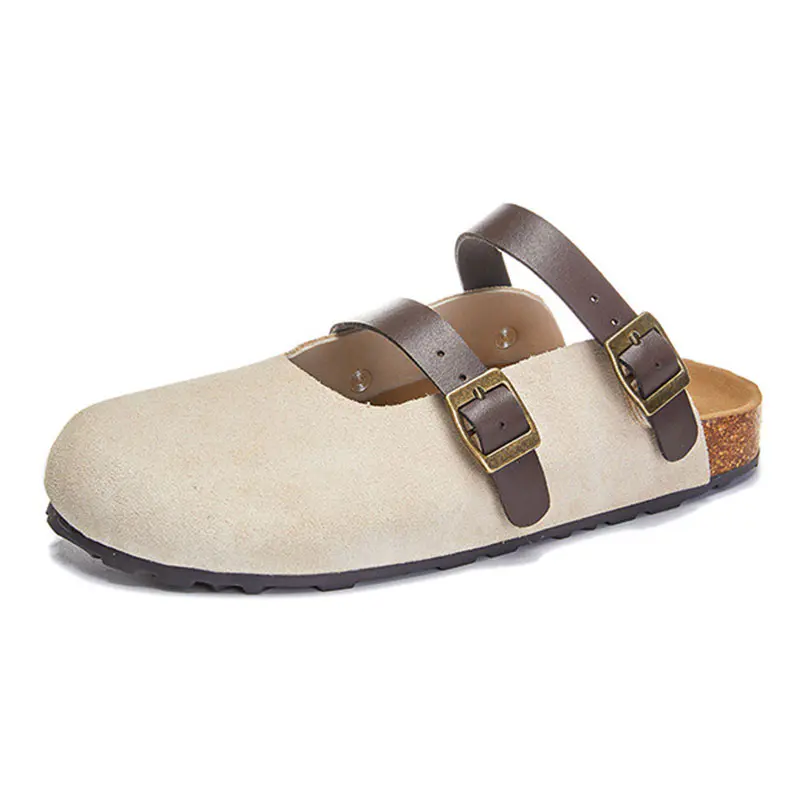 Women’s Beige Cowhide+Brown Double Strap Cork Birkenstocks