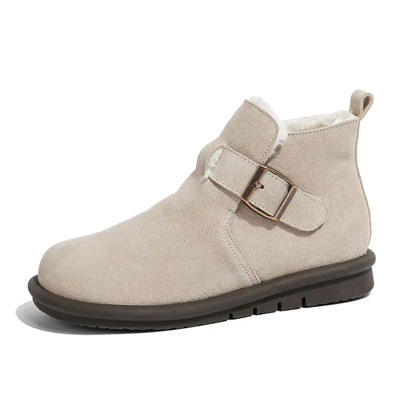 Women’s Beige Cowhide Wool High Top Birkenstocks