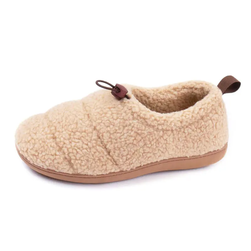 Women’s Beige Lamb Wool Covered Toe Slippers