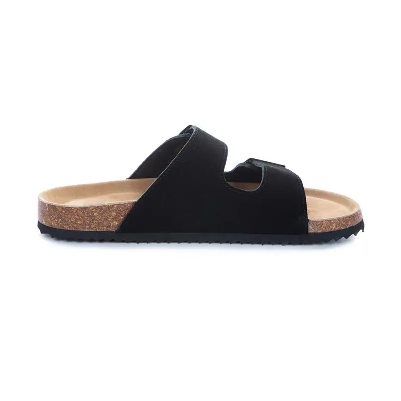 Women’s Black Adjustable Cork Slippers
