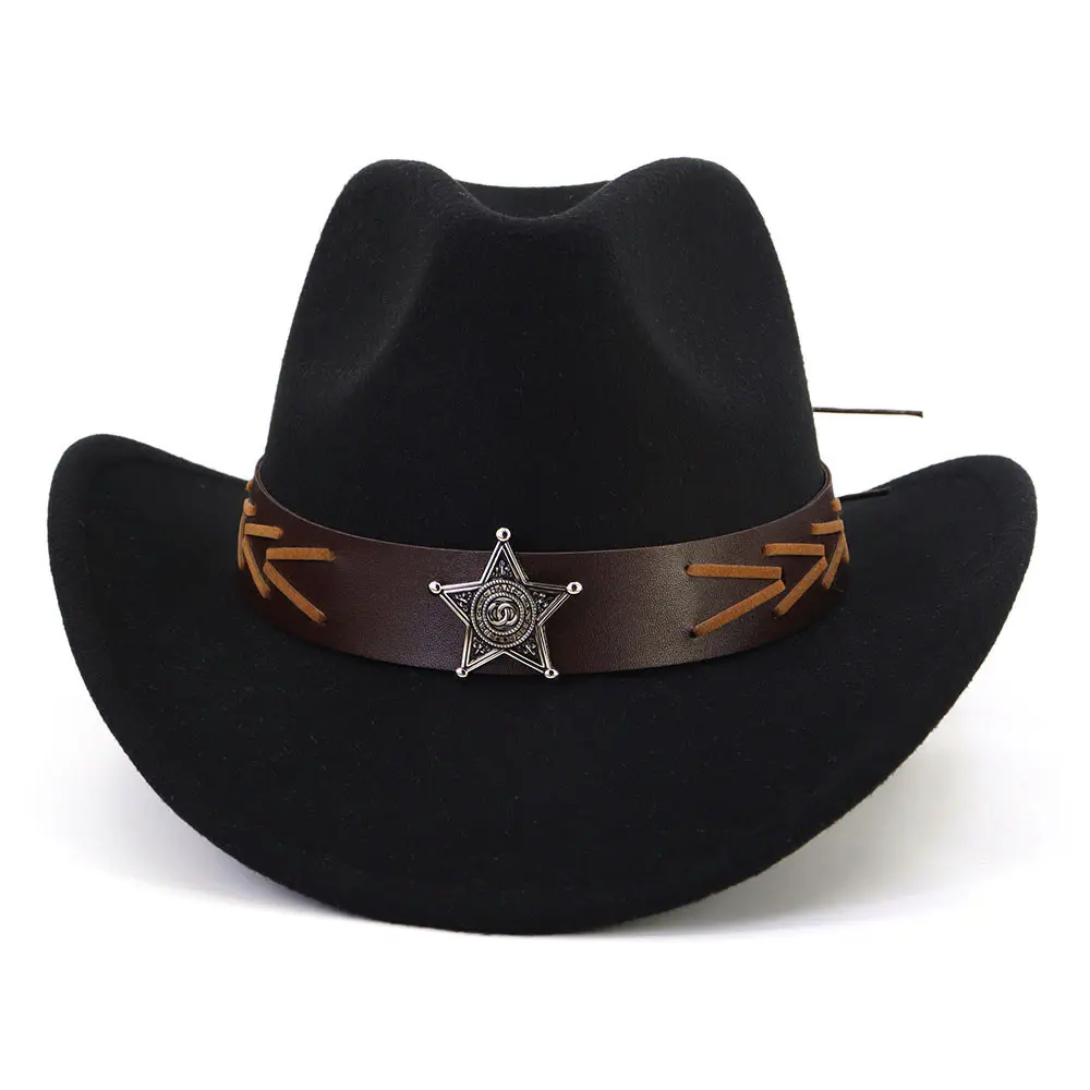 Women’s Black Woolen Cowboy Hat