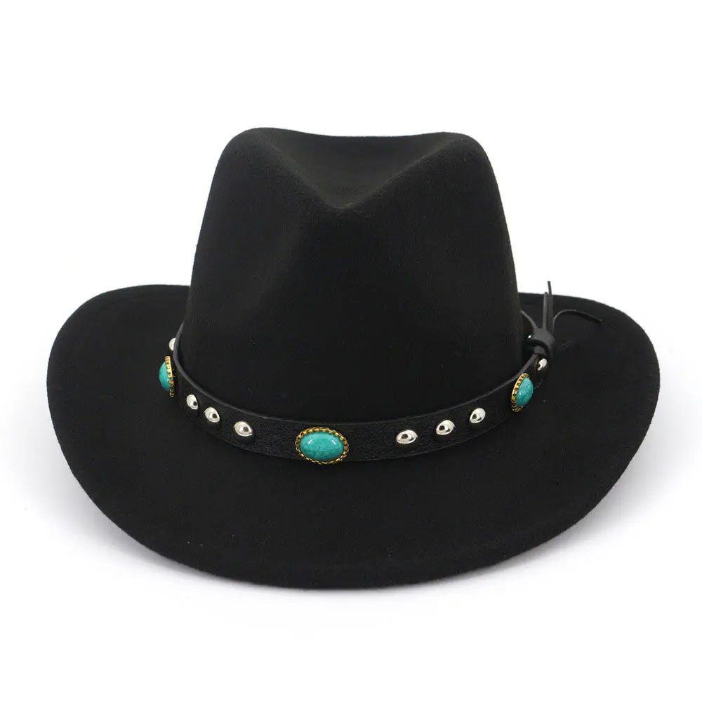 Women’s Black Woolen Cowboy Hat