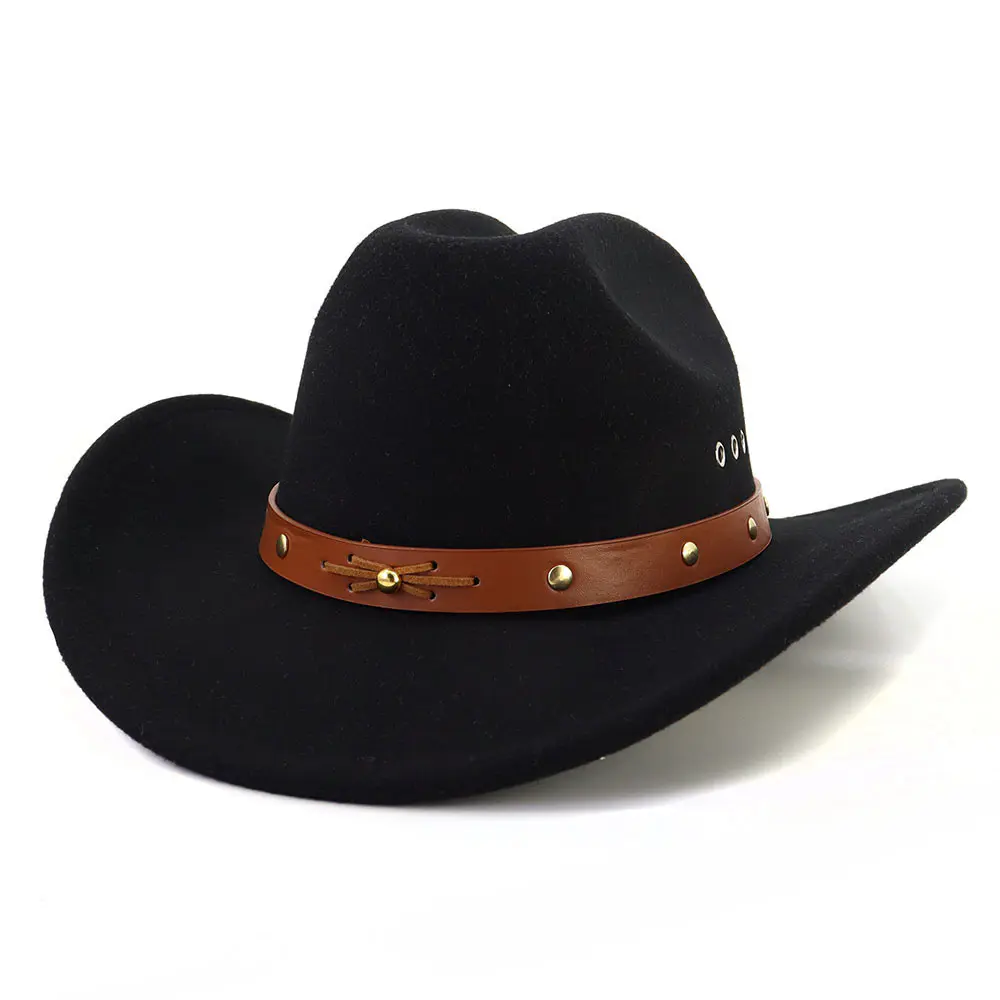 Women’s Black Woolen Cowboy Hat