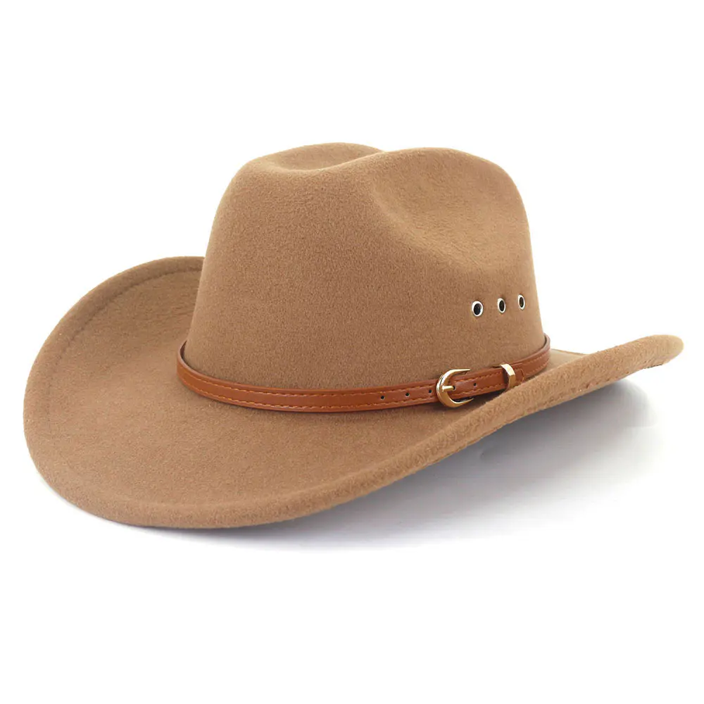 Women’s Camel Woolen Cowboy Hat