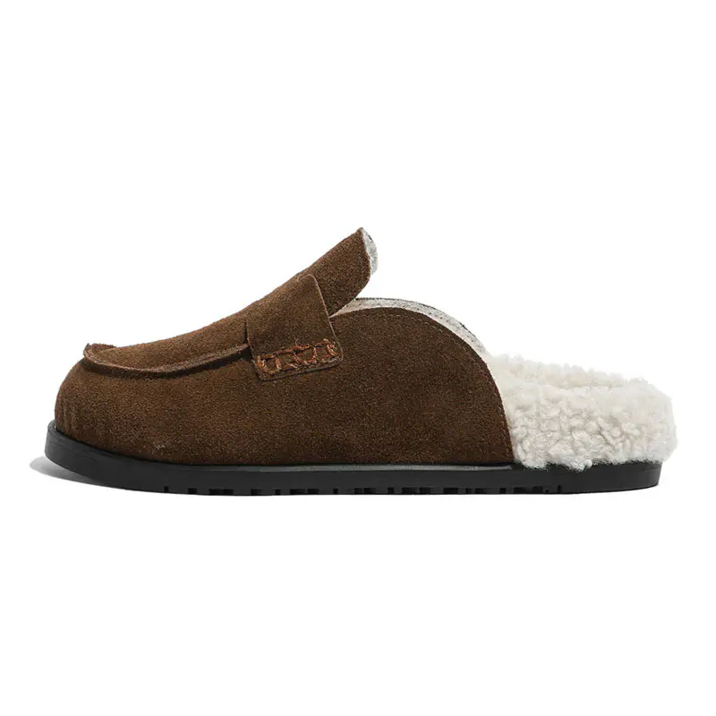 Women’s Coffee Cowhide Lambswool Birkenstocks