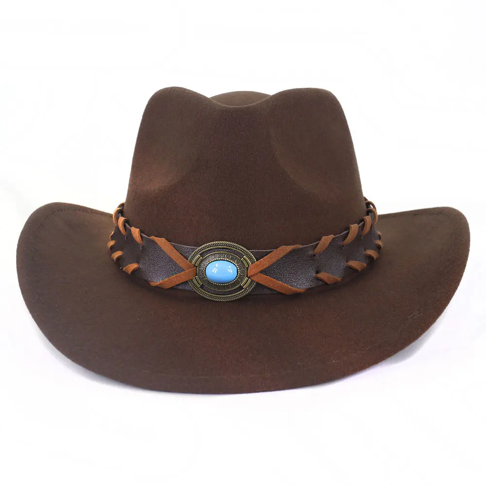 Women’s Coffee Woolen Cowboy Hat
