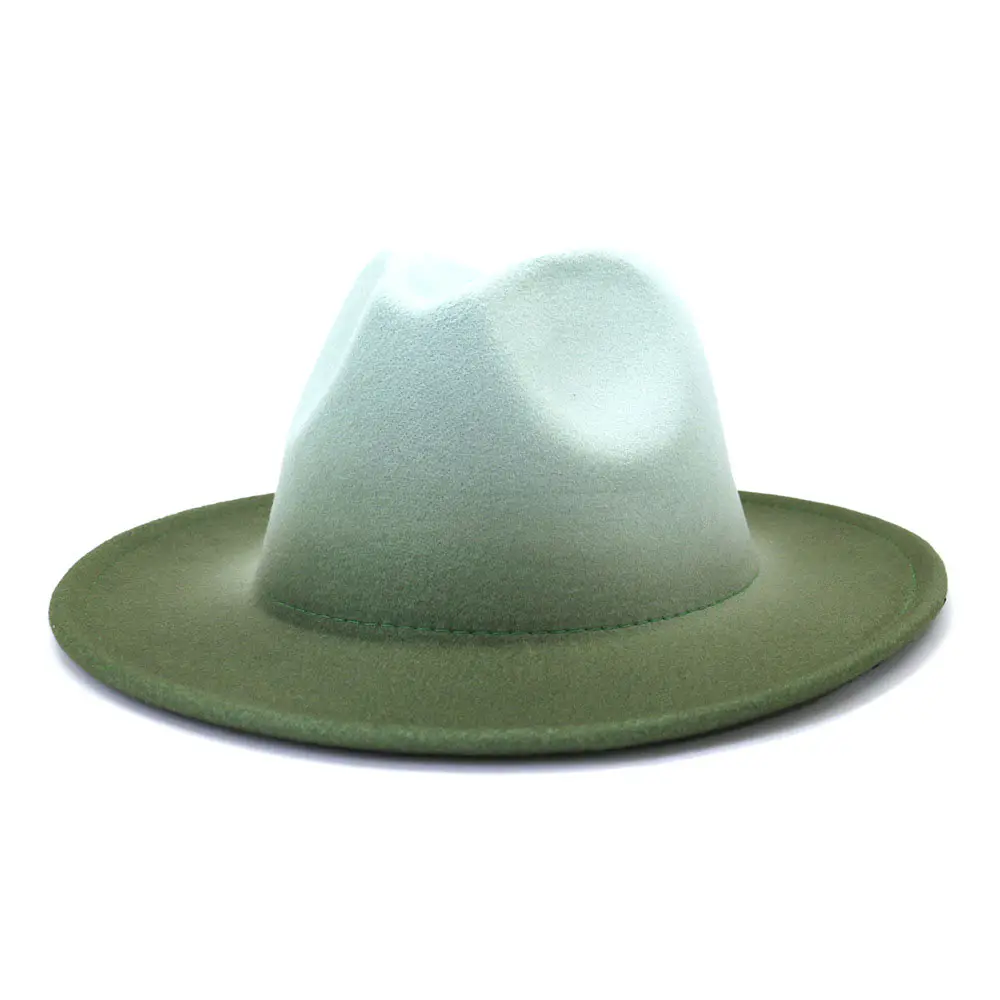 Women’s Gradient Green Woolen Jazz Hat