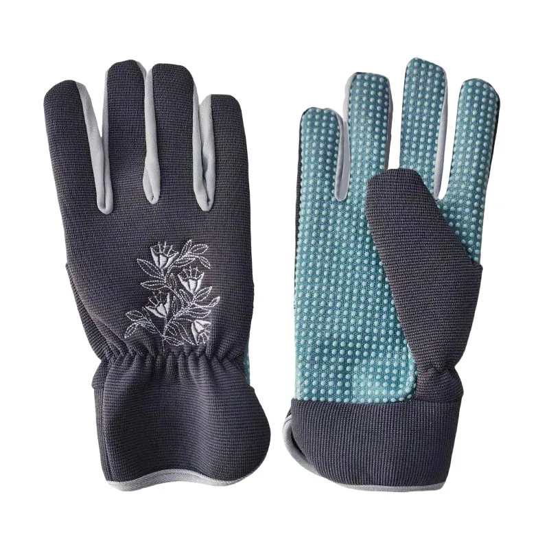 Women’s Grey Printed Non-Slip Dispensing Garden Gloves