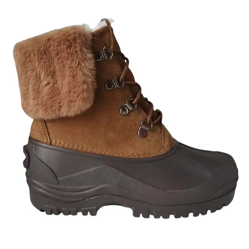 Women’s Maroon Cow Suede Lace Up Wool Martin Boots