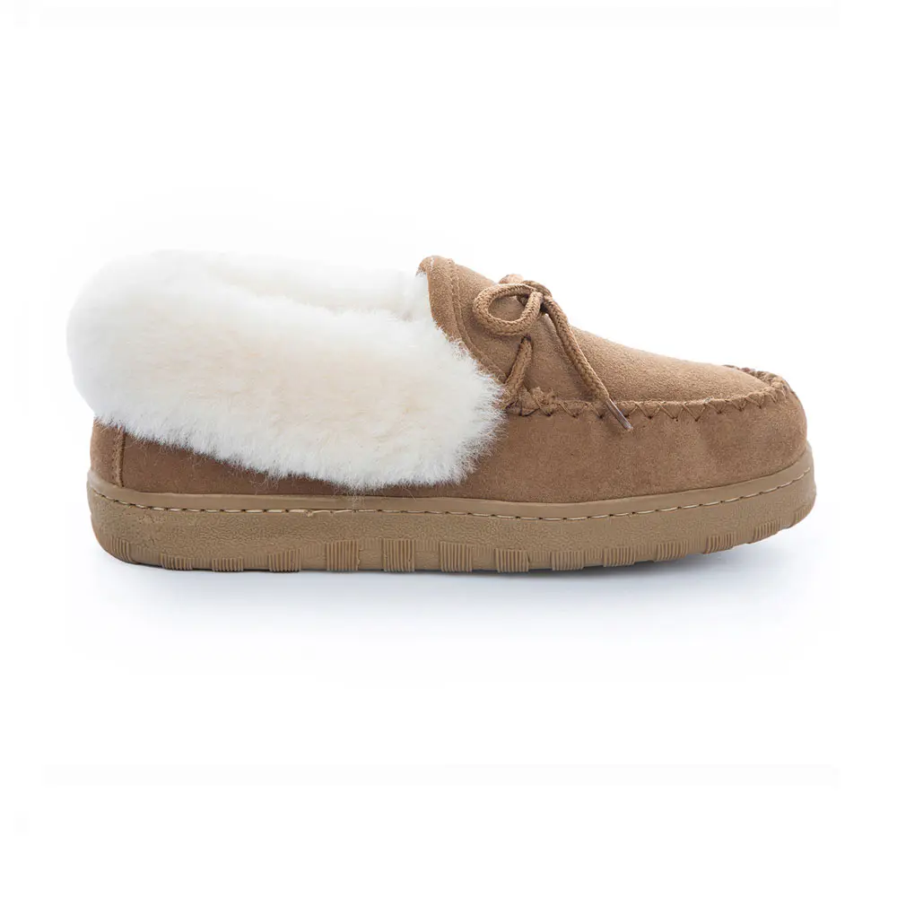 Women’s Maroon Cowhide Wool Loafers