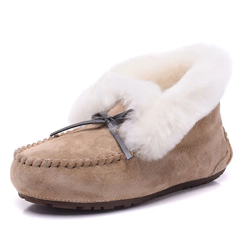 Women’s Maroon Cowhide Wool Loafers