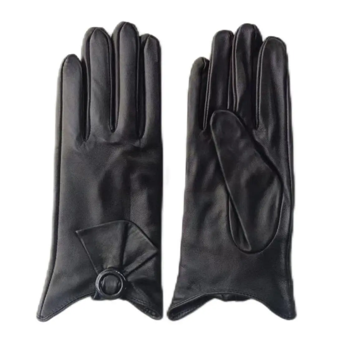 Women’s Party Courtesy Touchscreen Leather Gloves with Bow