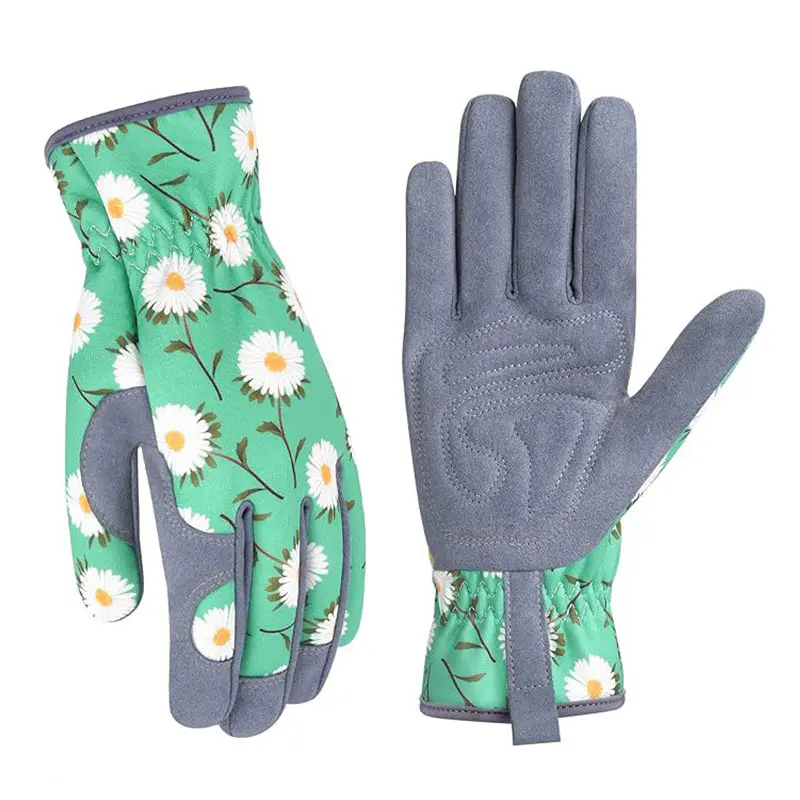 Women’s Printed Microfiber Leather Garden Gloves