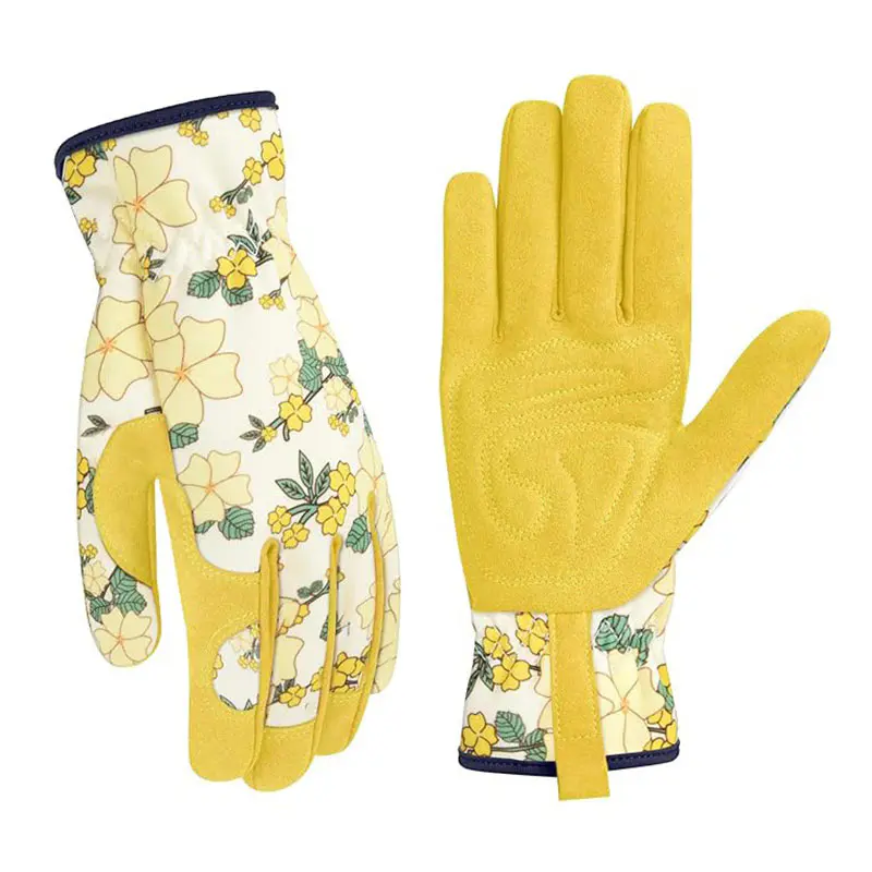 Women’s Printed Microfiber Leather Garden Gloves