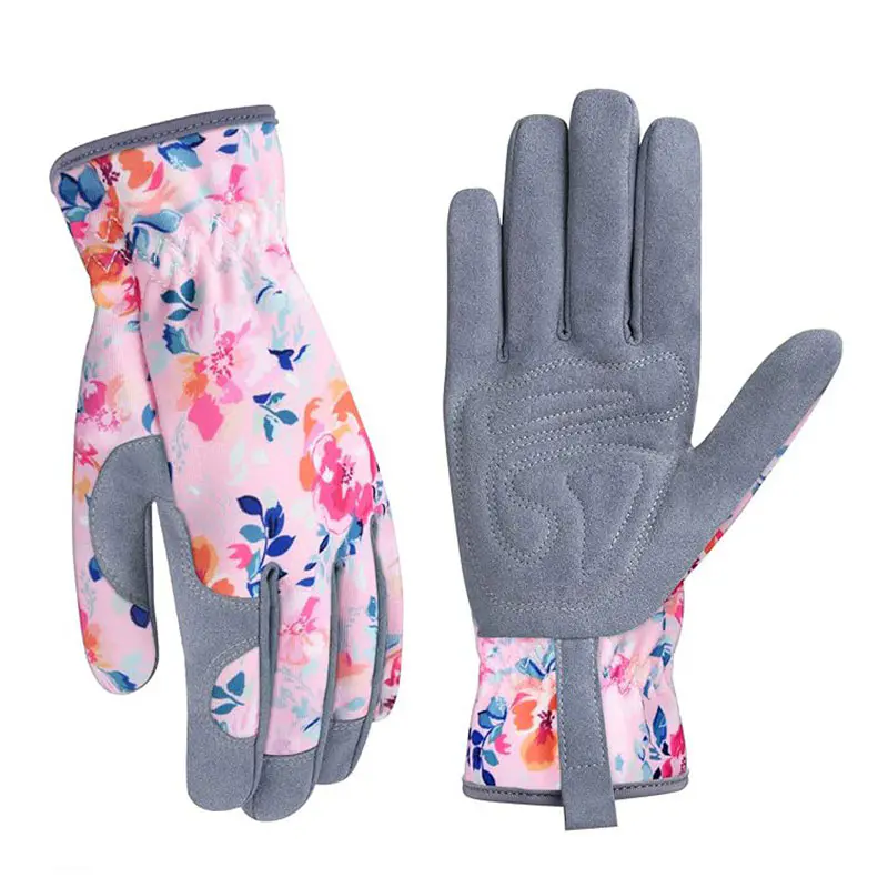 Women’s Printed Microfiber Leather Garden Gloves