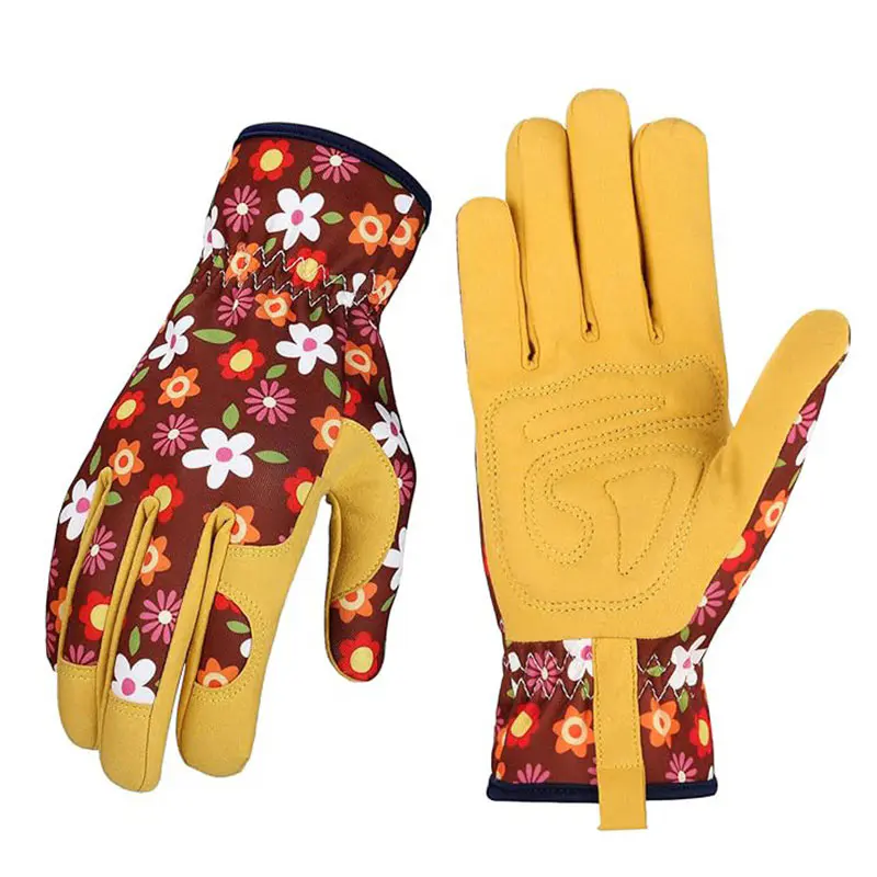 Women’s Printed Microfiber Leather Garden Gloves