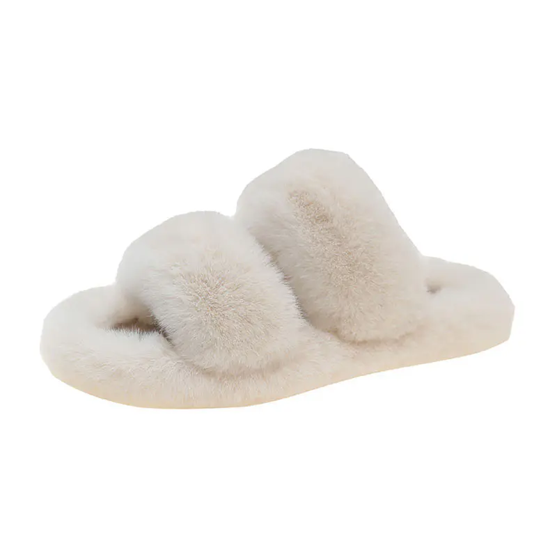 Women’s White Wool Slippers
