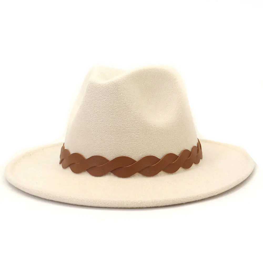 Women’s White Woolen Jazz Hat