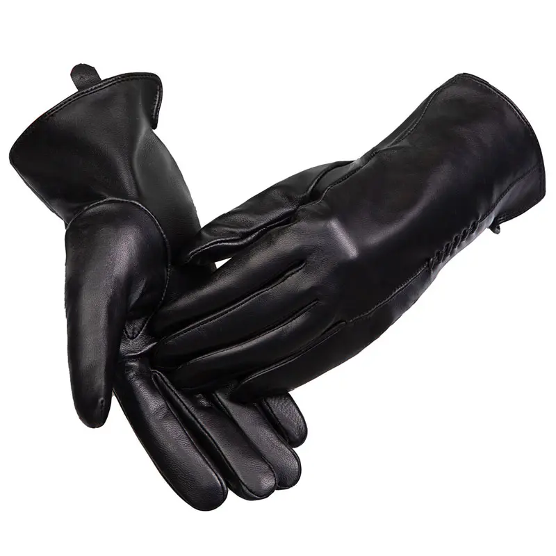 Women’s Winter Black Touchscreen Leather Gloves