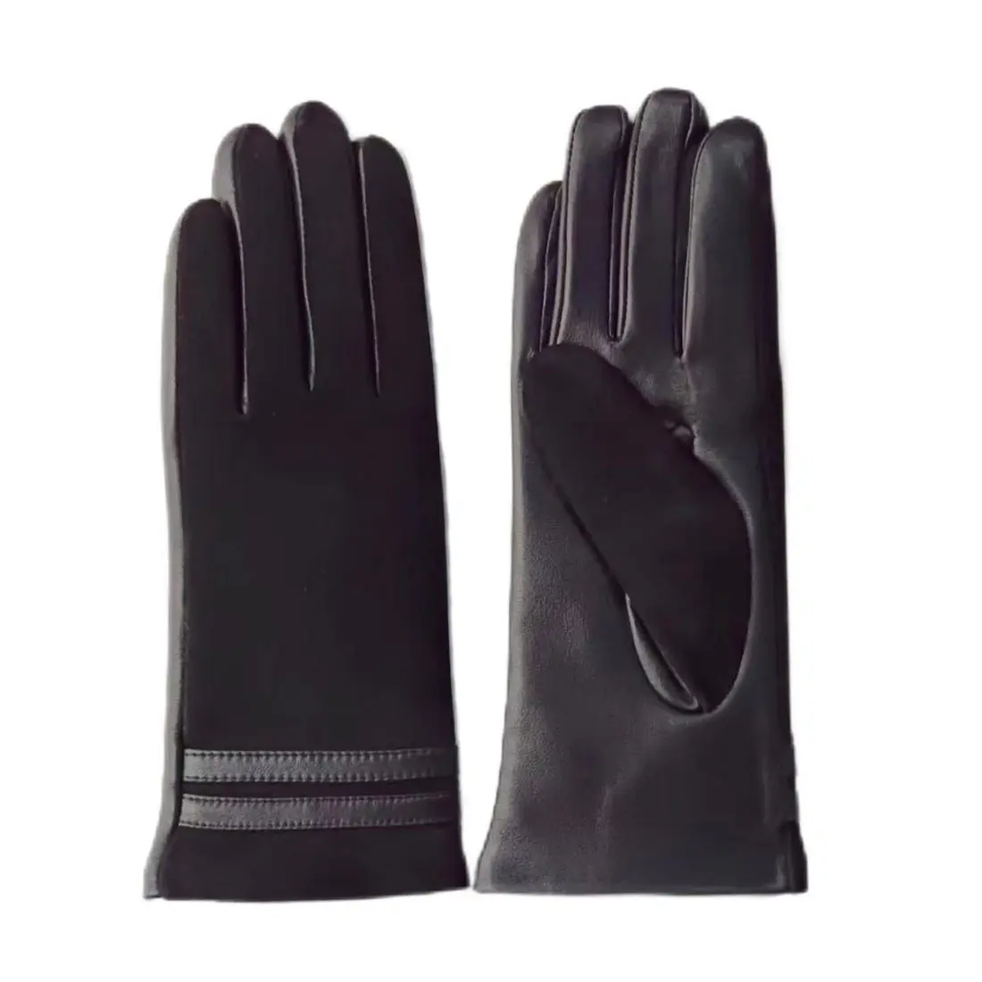 Women’s Winter Black Touchscreen Leather Gloves