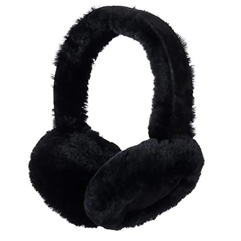 Men’s Winter Black Wool Earmuffs