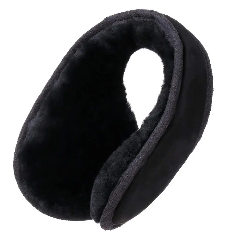 Men’s Winter Black Wool Earmuffs