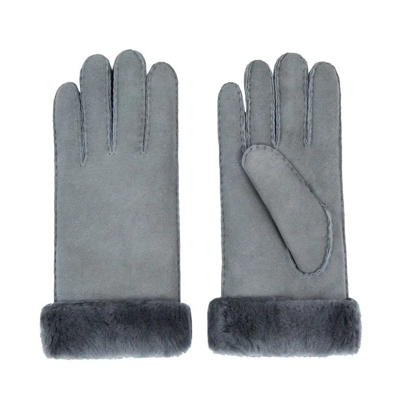Women’s Winter Grey Merino Sheepskin Gloves
