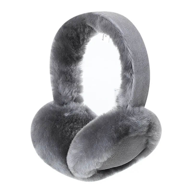 Men’s Winter Grey Wool Earmuffs