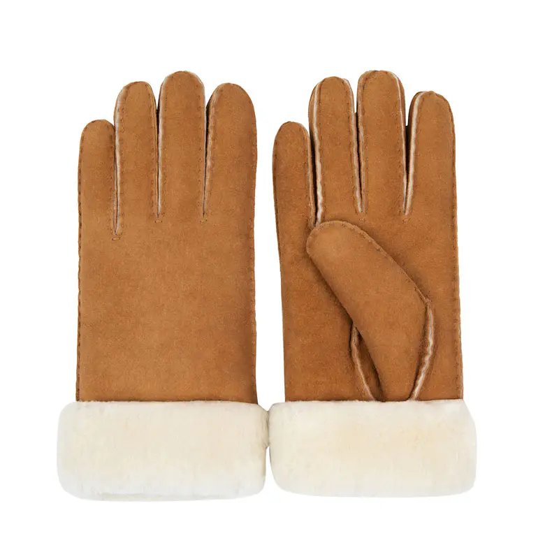 Women’s Winter Maroon Merino Sheepskin Gloves