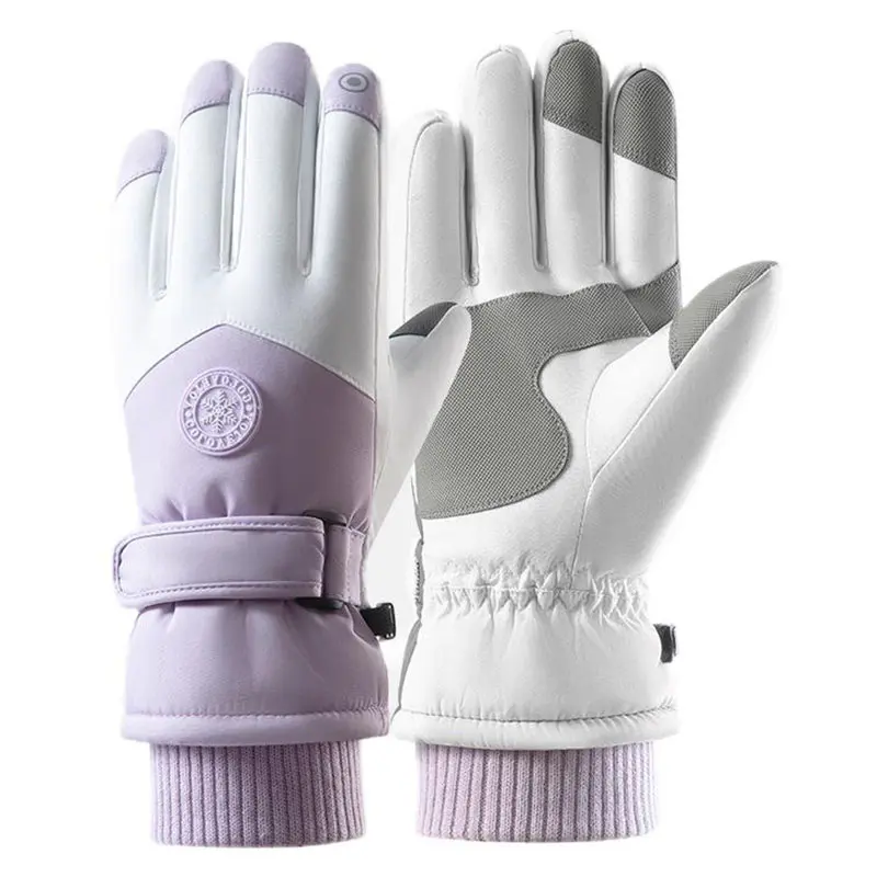 Women’s Winter Purple Non-slip Warm Touch Screen Ski Gloves