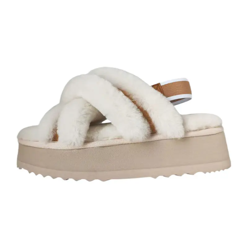 Wool Thick Sole Slippers Removable Heel Strap